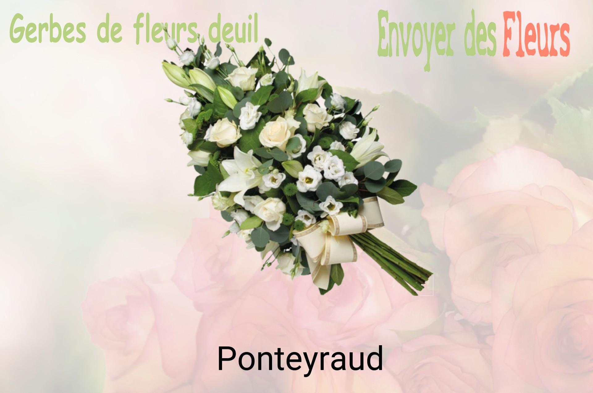 Gerbe de fleurs de deuil livrée à Ponteyraud